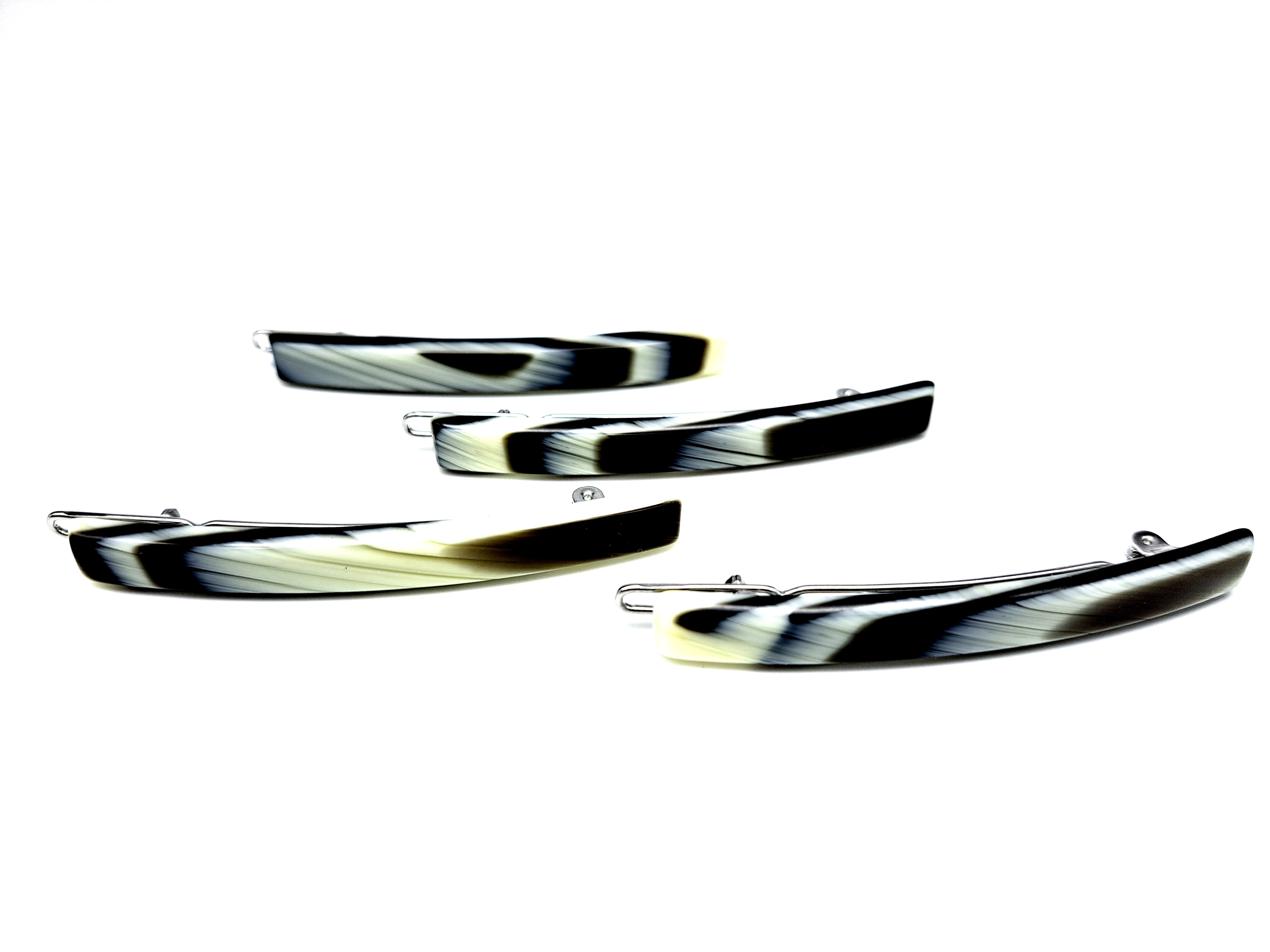 schmaler Haarclip in Horn-Optik